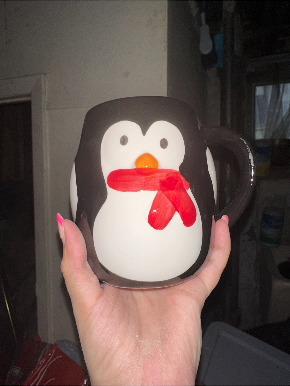 Ceramic Penguin Mug with Red Scarf - Home Party Supplies